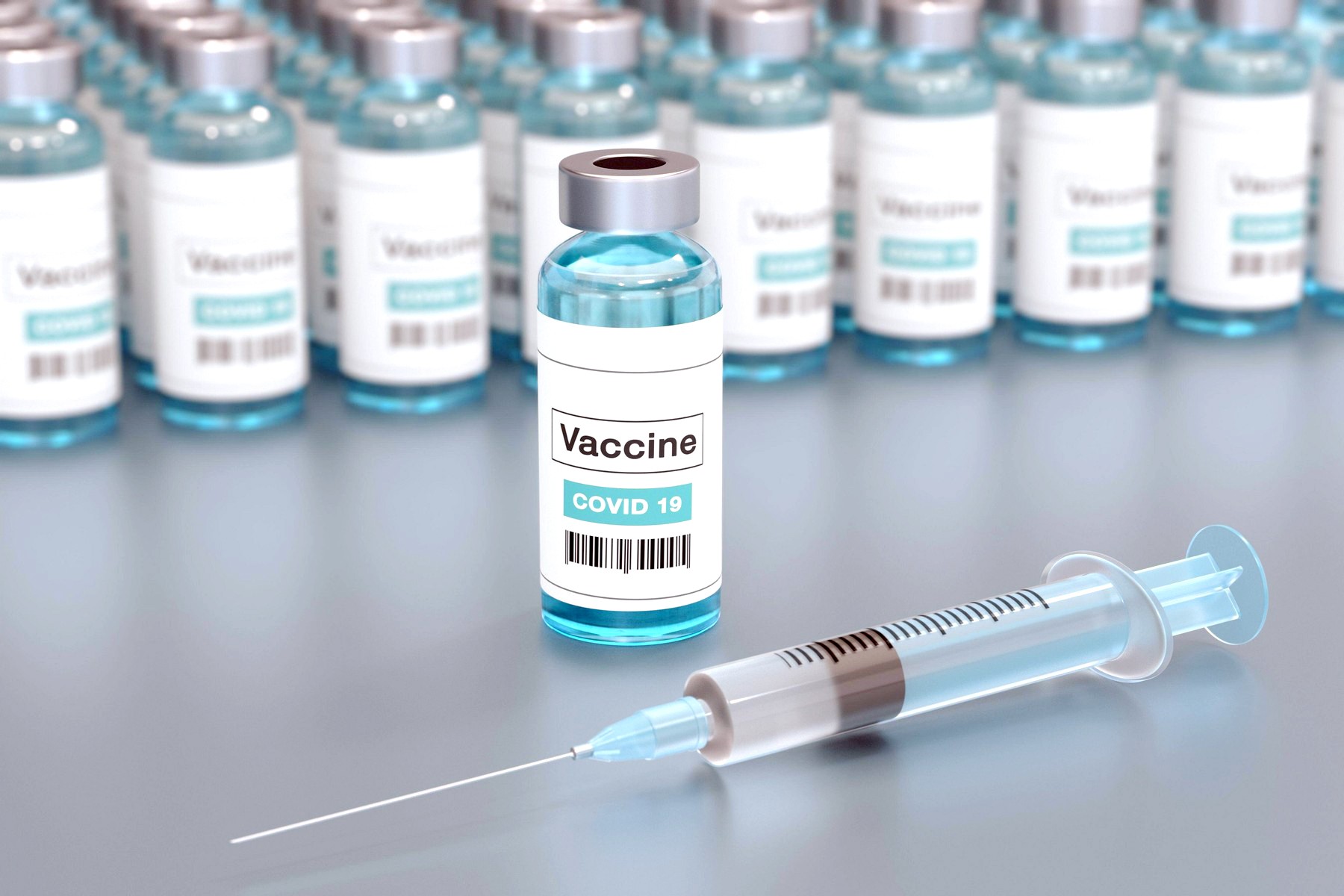 3d illustration of the coronavirus vaccine. Medical concept Covid-19 corona virus vaccination.